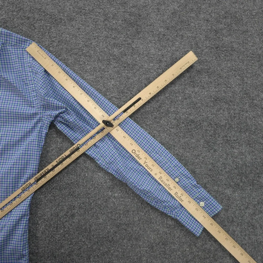 Polo‎ Ralph Lauren Shirt Mens Small Blue Green Check Performance Golf Preppy